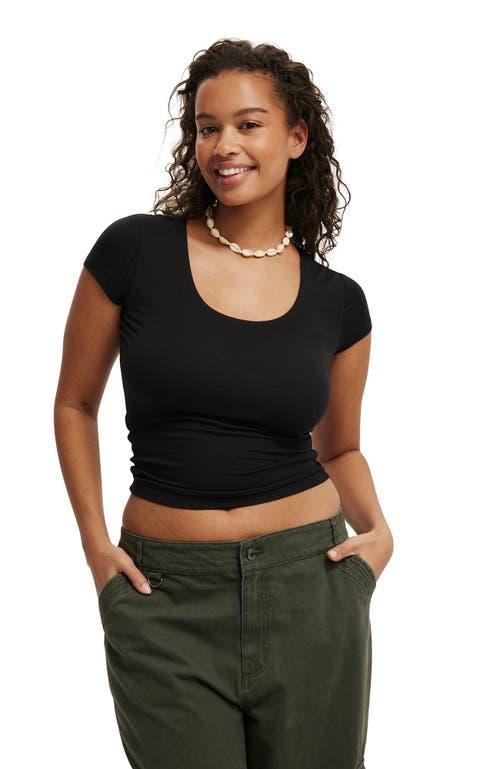 Cotton On Women's Sunday Scoop Short Sleeve in Black at Nordstrom, Size Small Product Image
