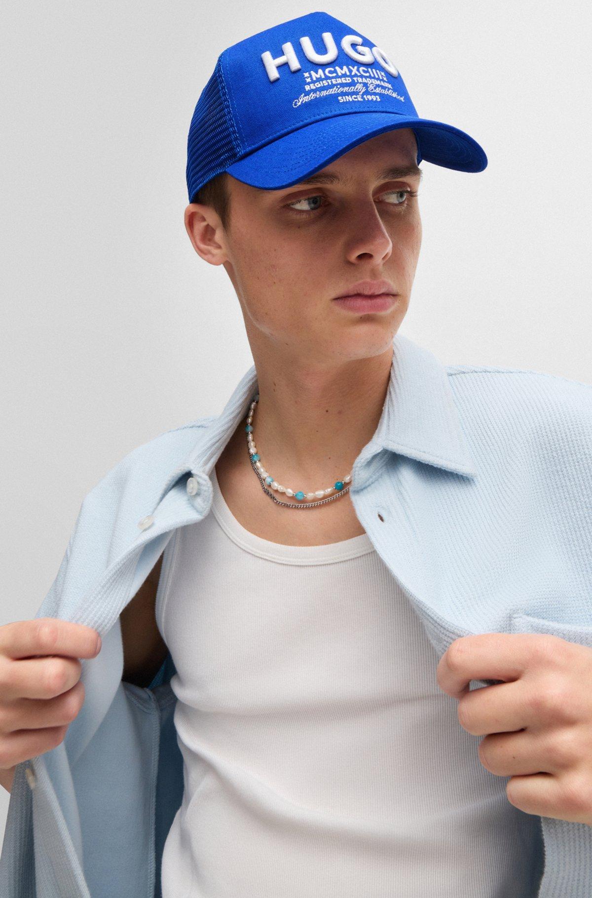 HUGO - Cotton-twill cap with embroidered logo - Light Blue Product Image