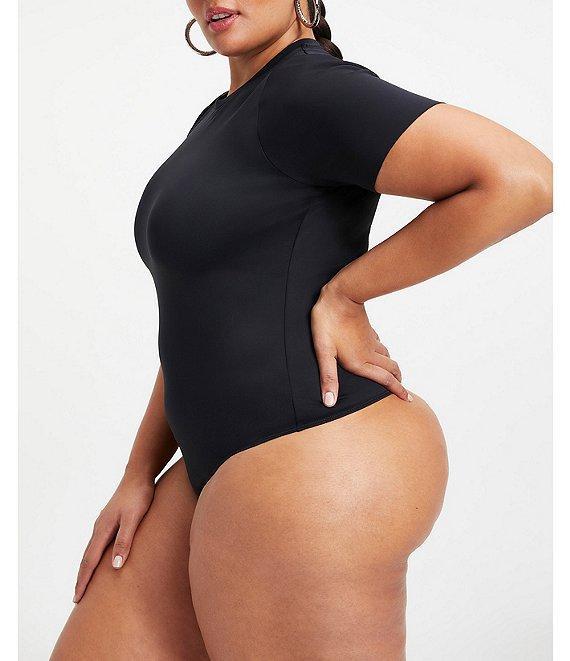 Good American Plus Size Compressive Scuba Crew Neck Short Sleeve Bodysuit Product Image