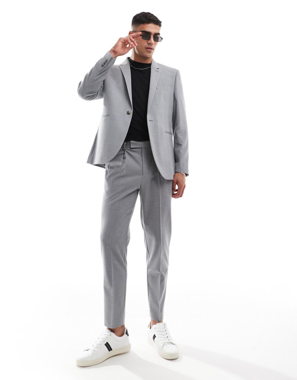 ASOS DESIGN regular suit jacket in gray Product Image