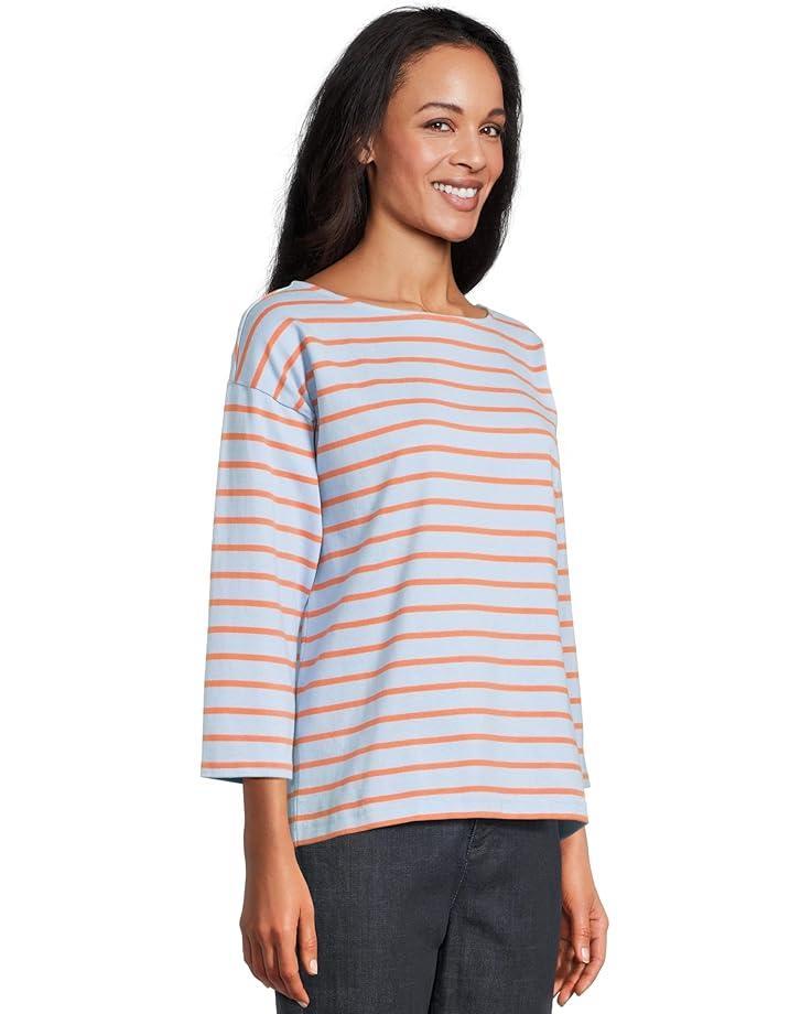 Heritage Mariner Top Split-Neck Polo Three-Quarter-Sleeve Stripe Product Image