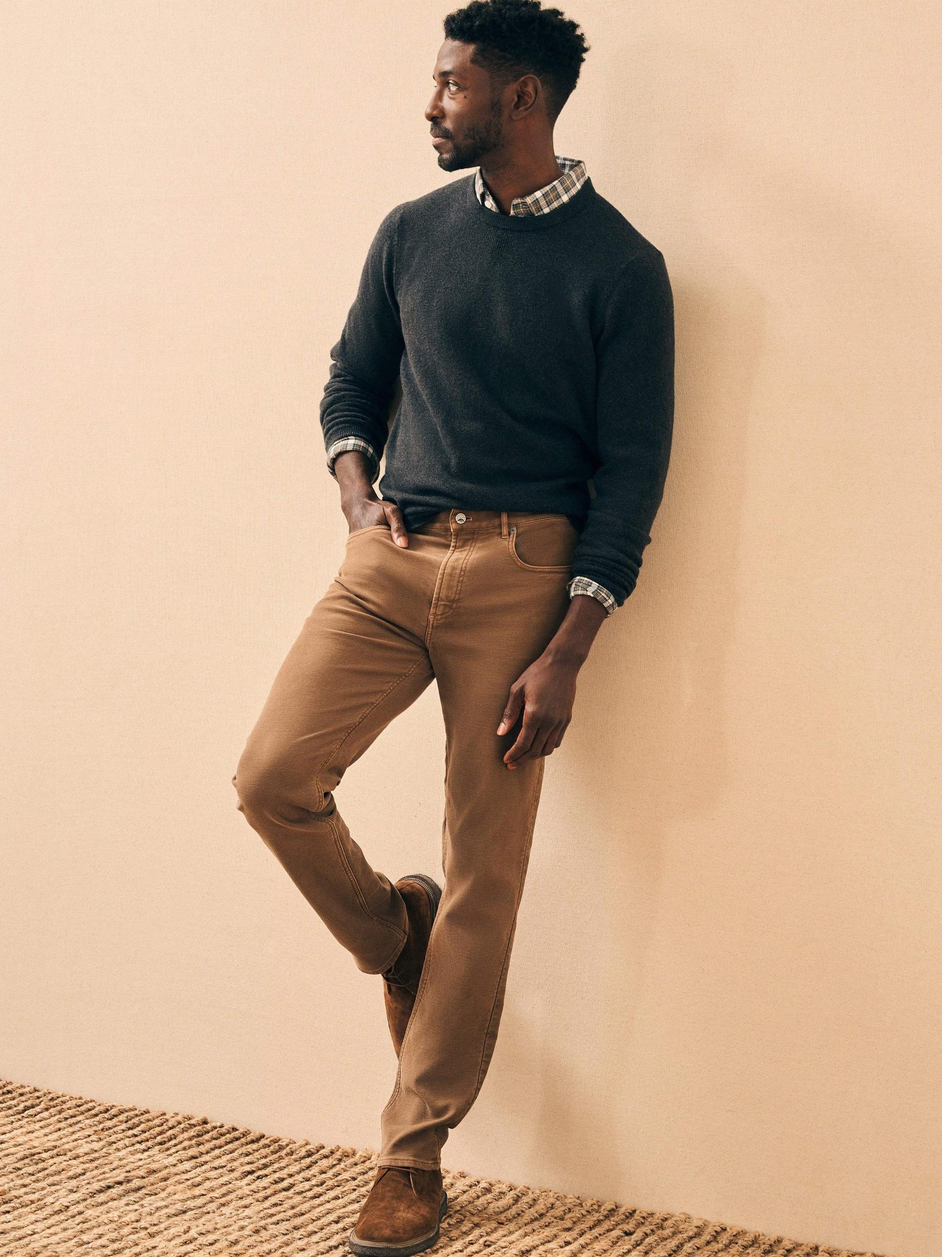 Stretch Terry 5-Pocket Pant - Bark Brown Male Product Image