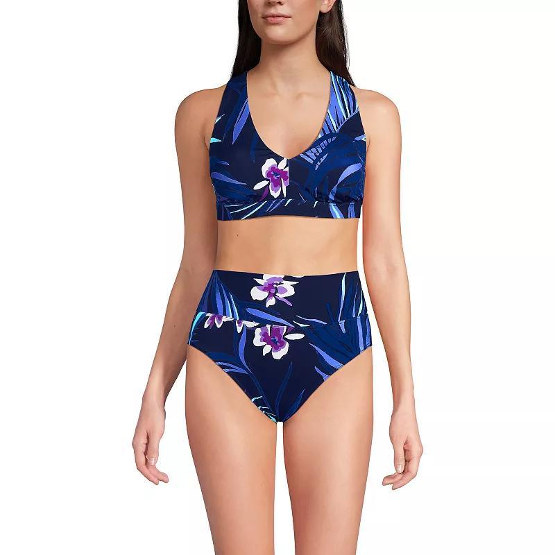 Women's Lands' End V-Neck Tankini & High Waisted Bottom 2-pc. Swimsuit Set, Size: Large, Black Product Image
