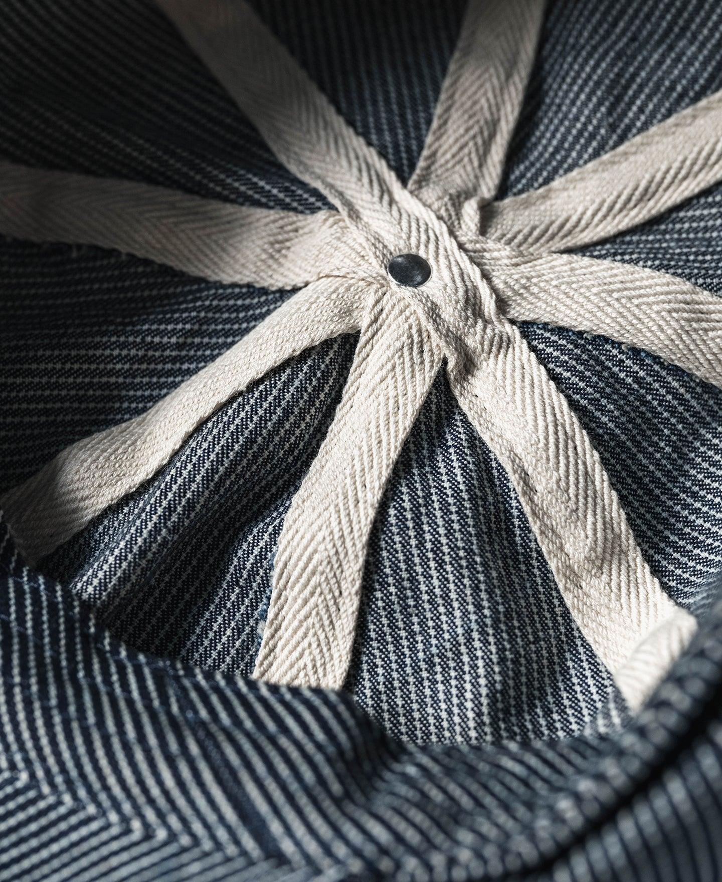 Striped Denim Newsboy Cap Product Image