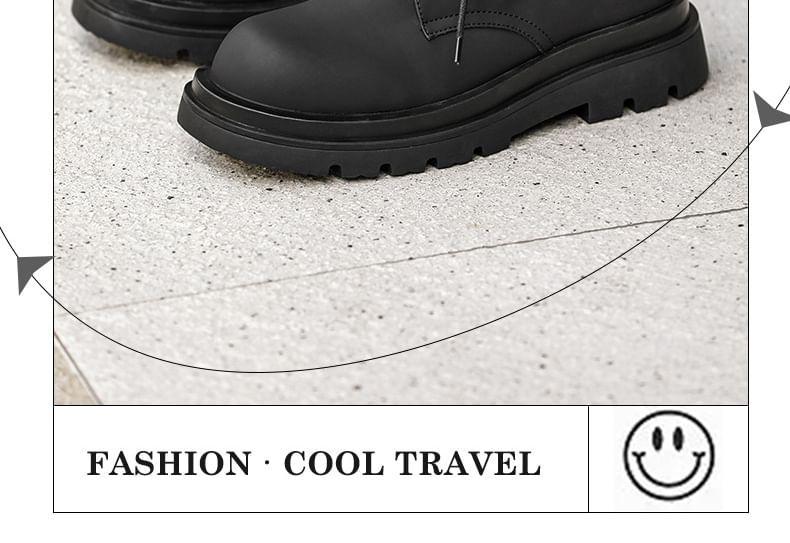 Faux Leather Lace-Up Oxford Shoes Product Image