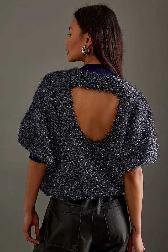 The Violette Short-Sleeve Tinsel Sweater by Maeve Product Image