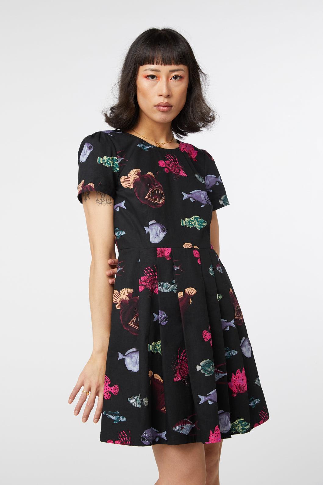 Deep Sea Pleated Dress Product Image