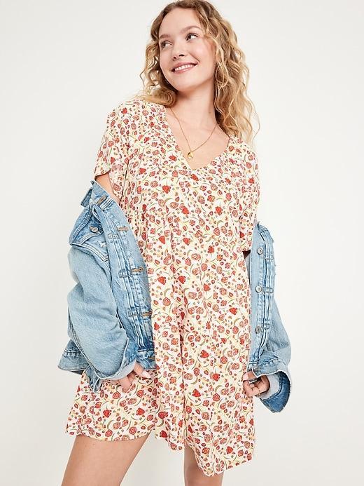 V-Neck Mini Swing Dress Product Image