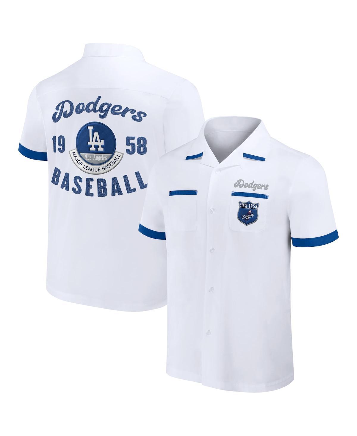 Men's Darius Rucker Collection by Fanatics  White Los Angeles Dodgers Bowling Button-Up Shirt, Size: Small Product Image