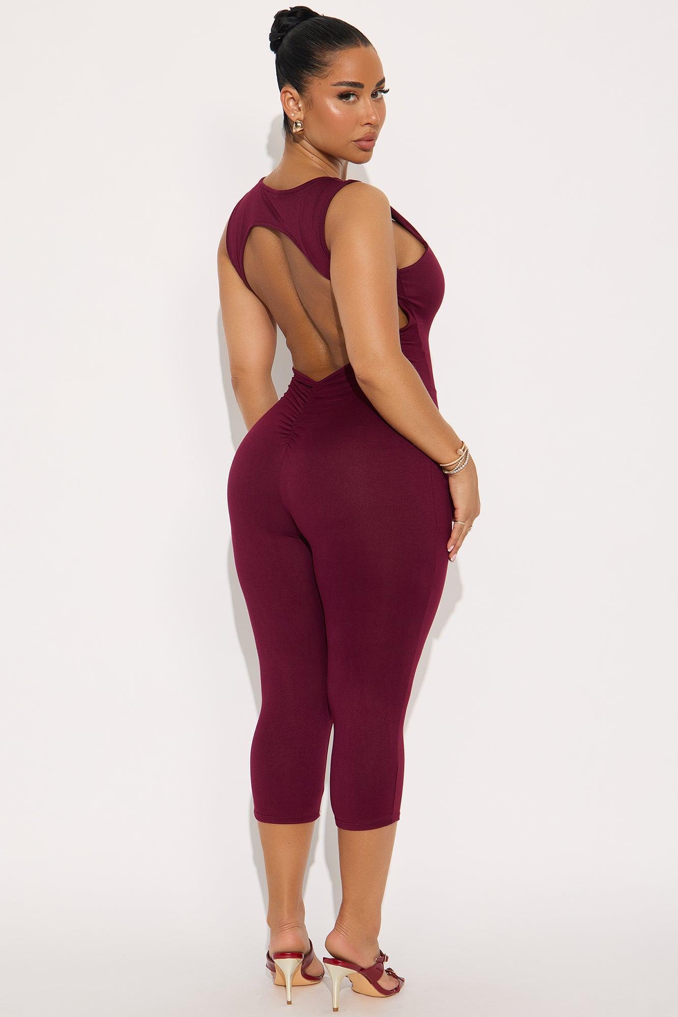 Nichole Capri Jumpsuit - Wine Product Image