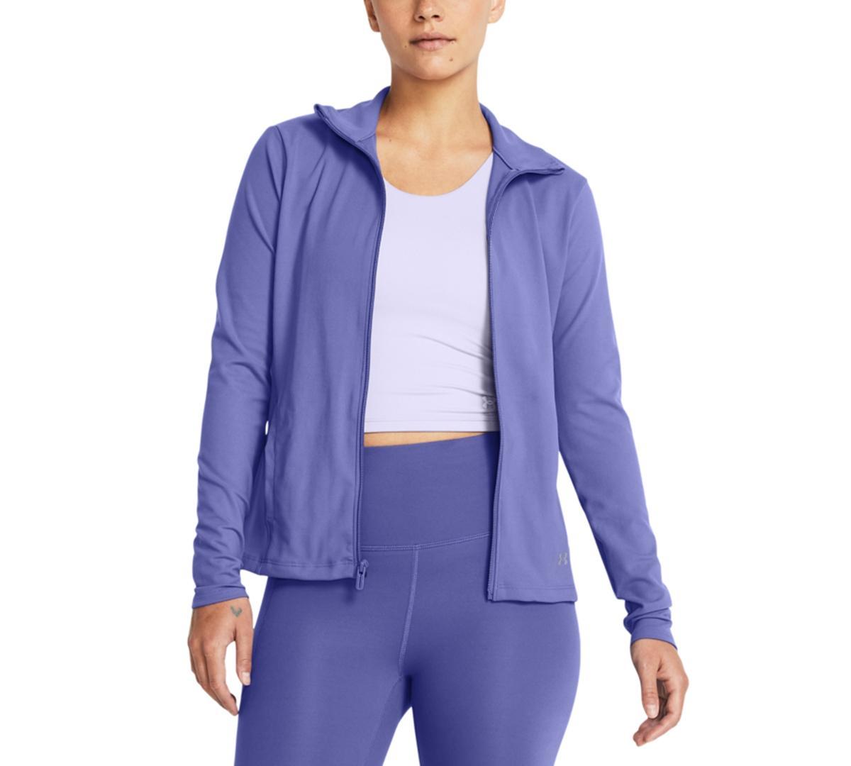 Under Armour Womens Motion Zippered Mock-Neck Jacket - Black / Product Image