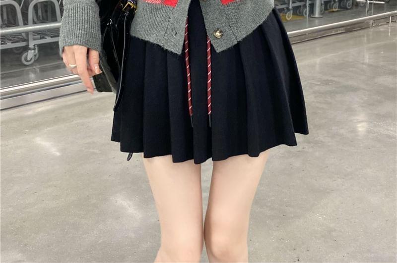 V-Neck Plaid Panel Button-Up Top Product Image