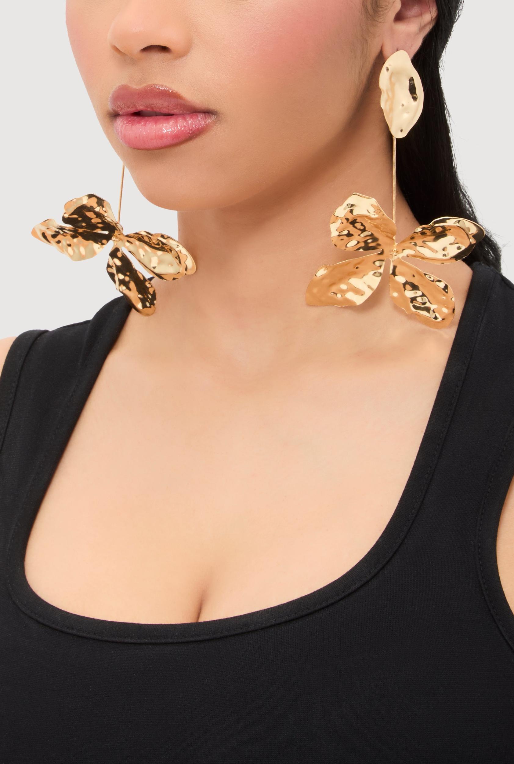 Butterfly Cubic Zirconia Layered Necklace and Earrings Set Female Product Image
