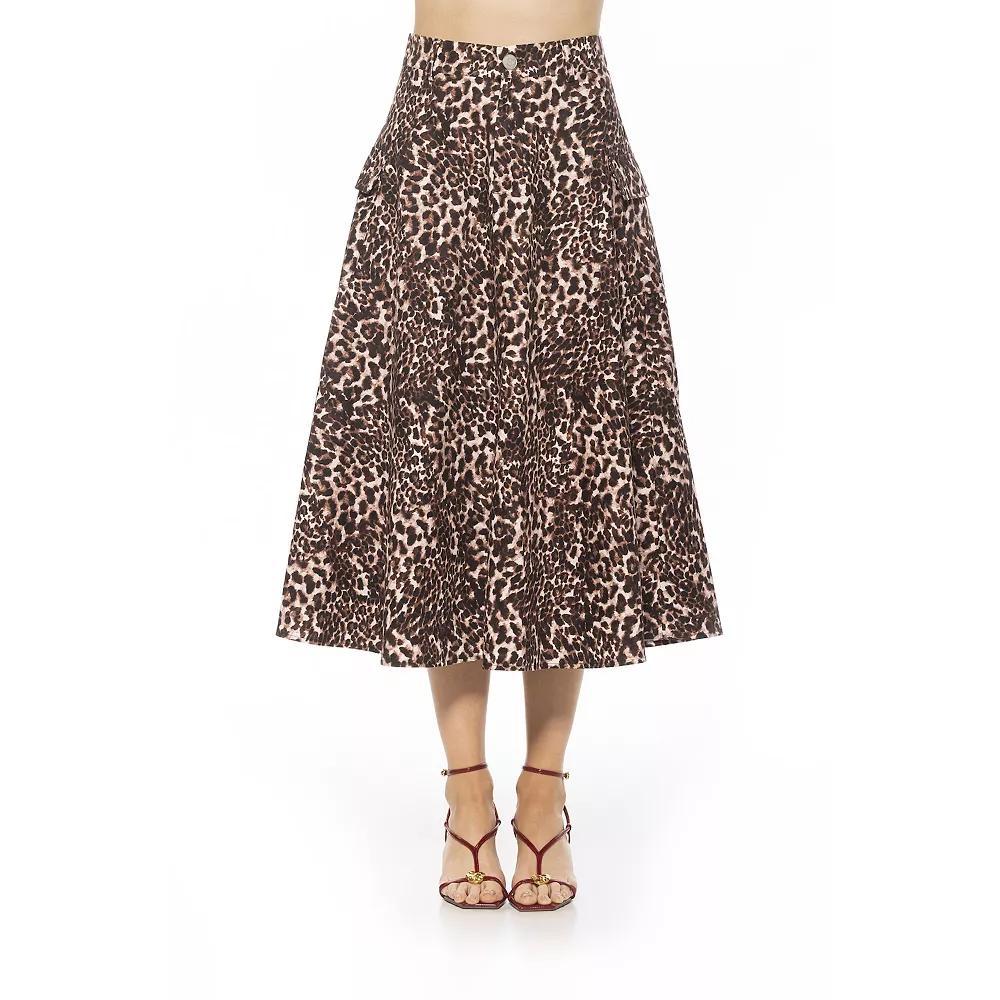 Women's ALEXIA ADMOR Cargo Belted Midi Skirt, Size: 14, Green Product Image