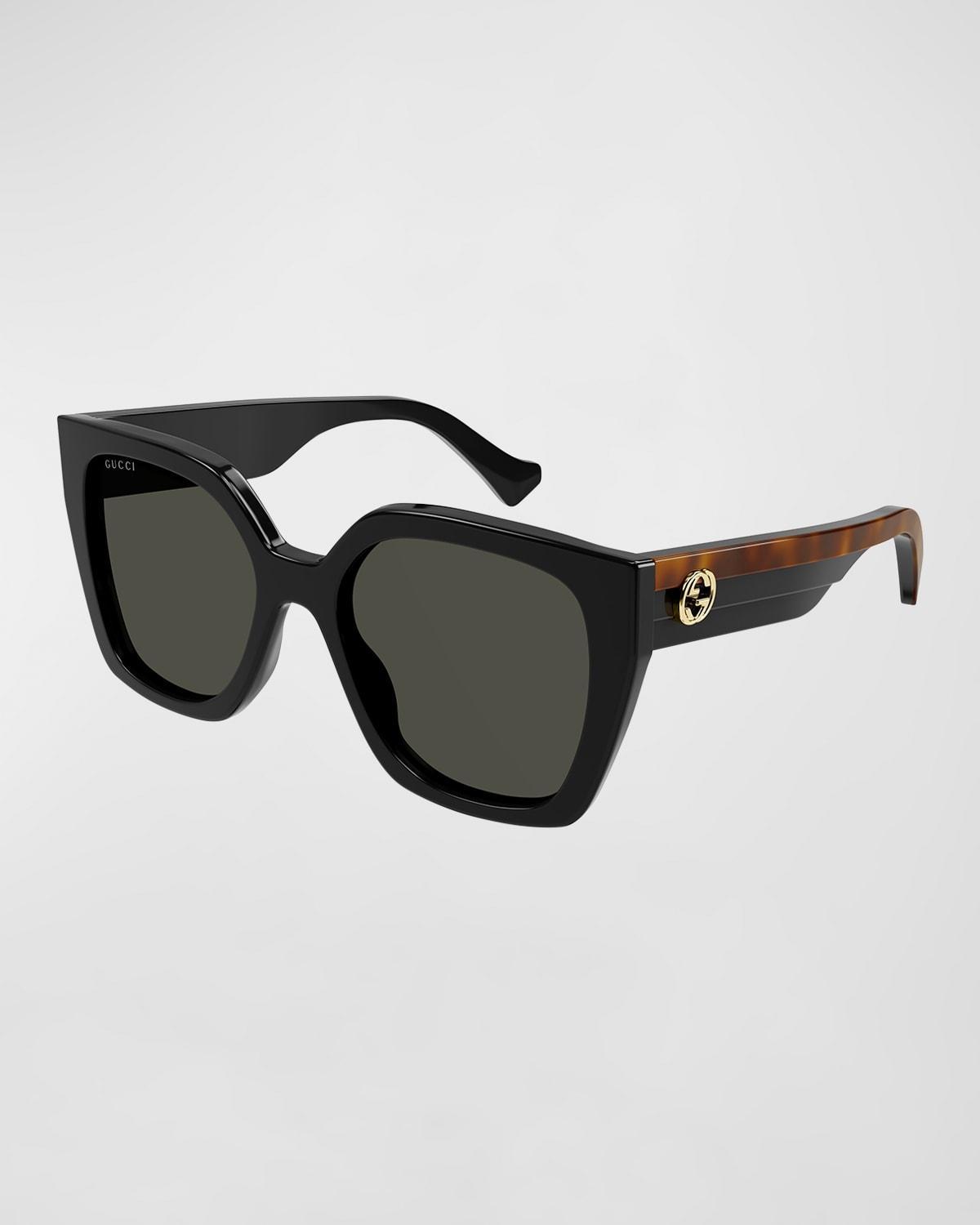 Color-Block GG Injection Plastic Cat-Eye Sunglasses Product Image