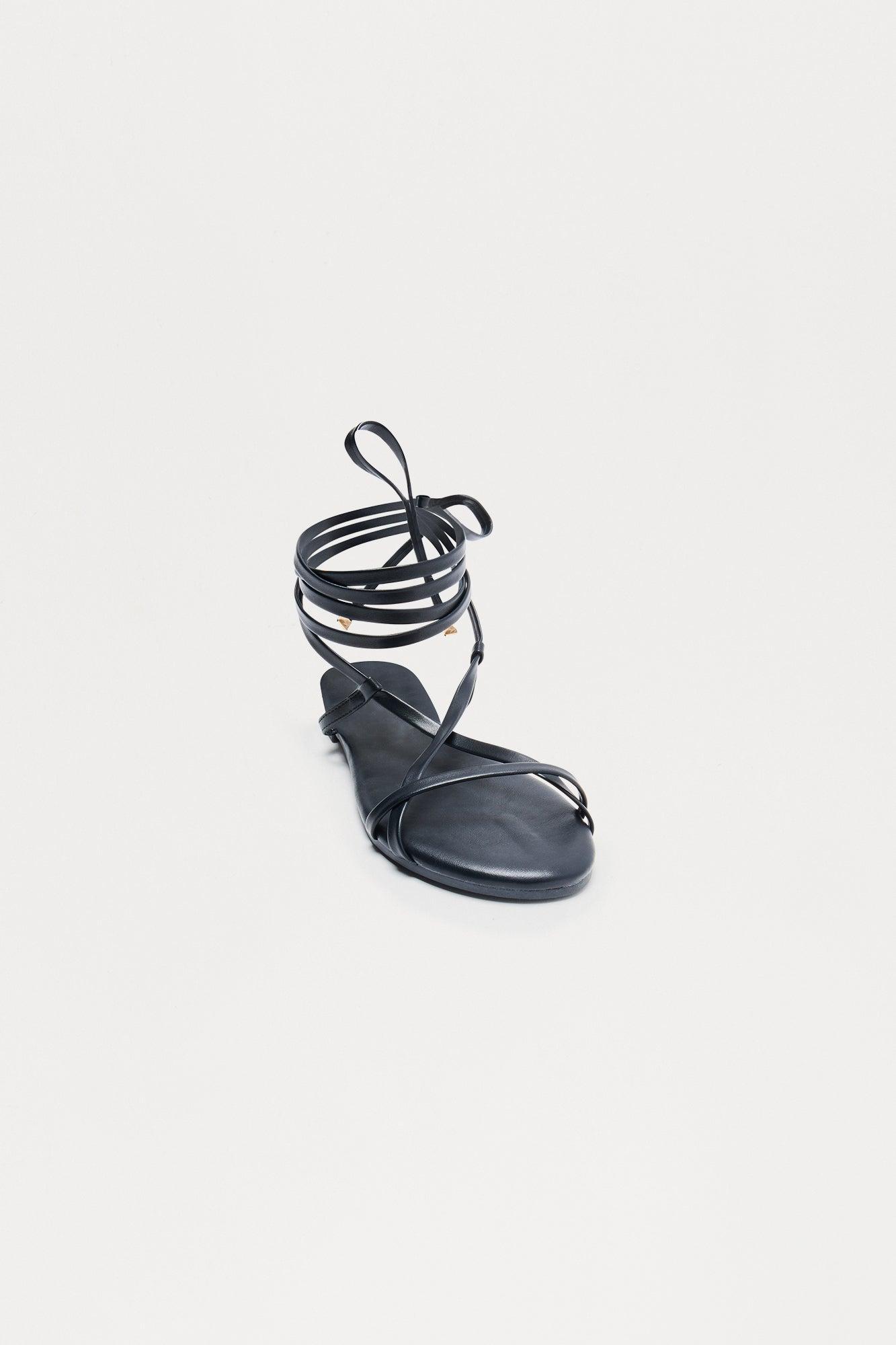 Leon Wrap Up Sandals - Black Product Image