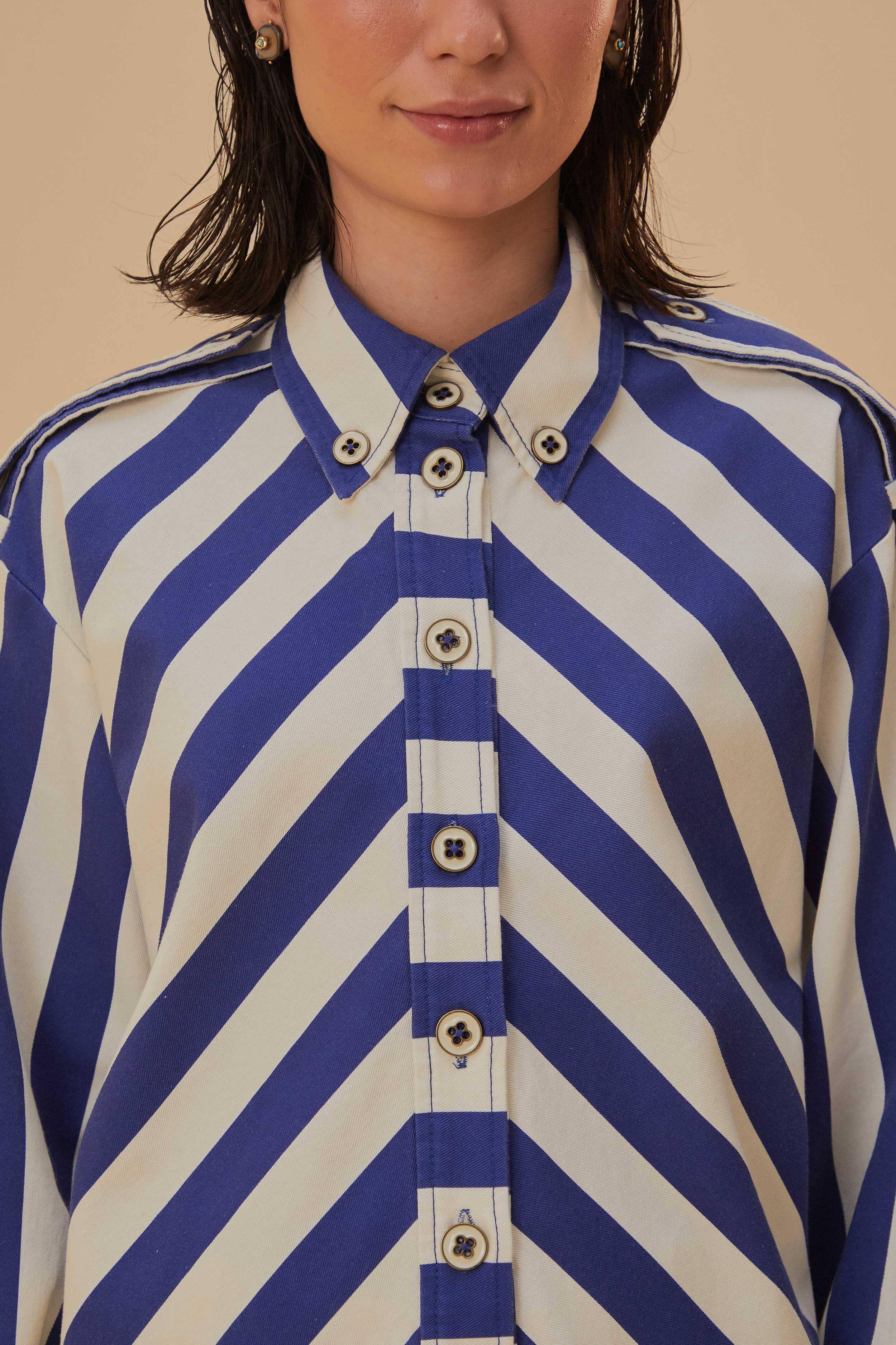 Blue Striped Long Sleeve Shirt Product Image