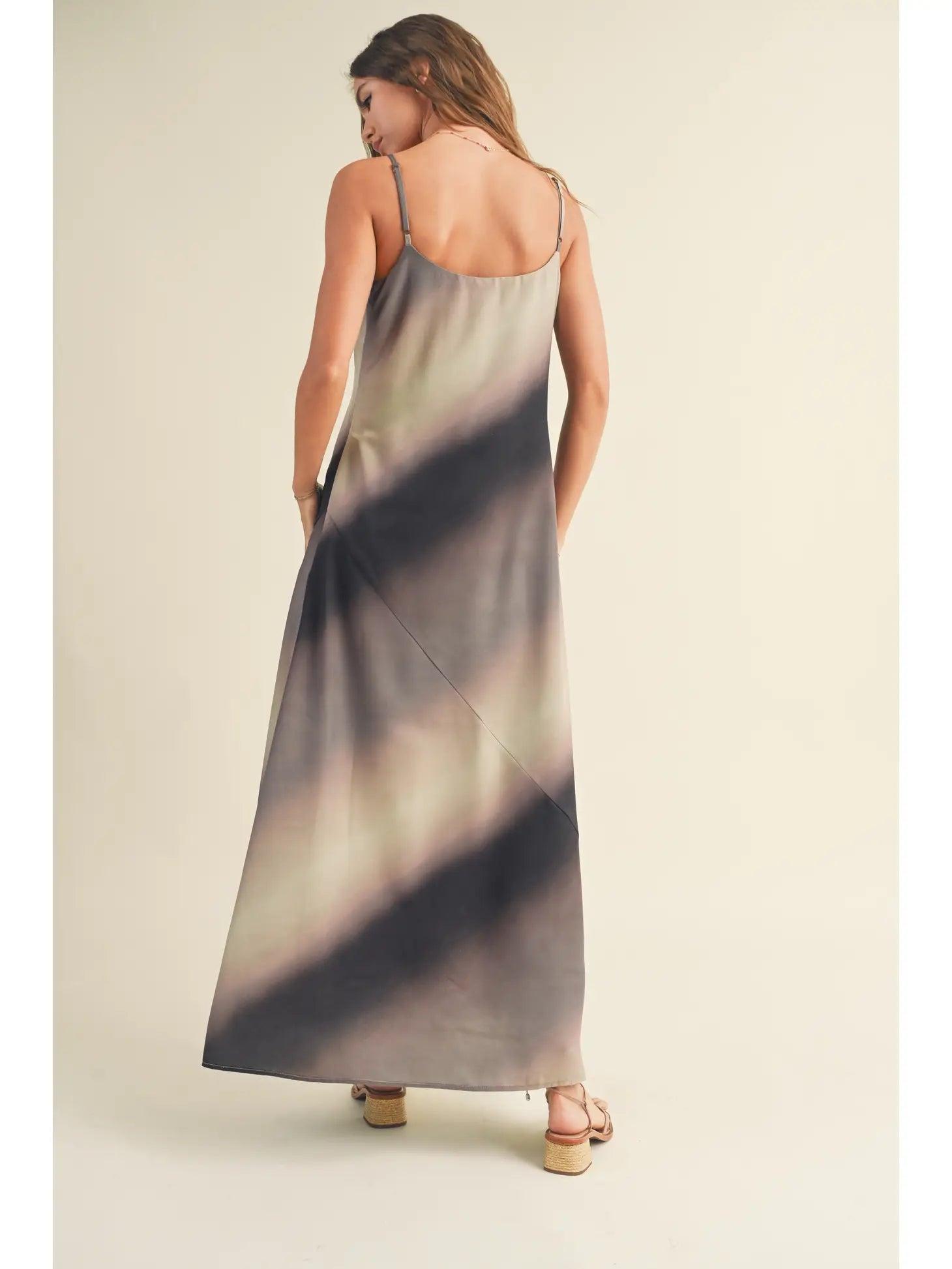 Brushed Color Print Maxi Dress Product Image