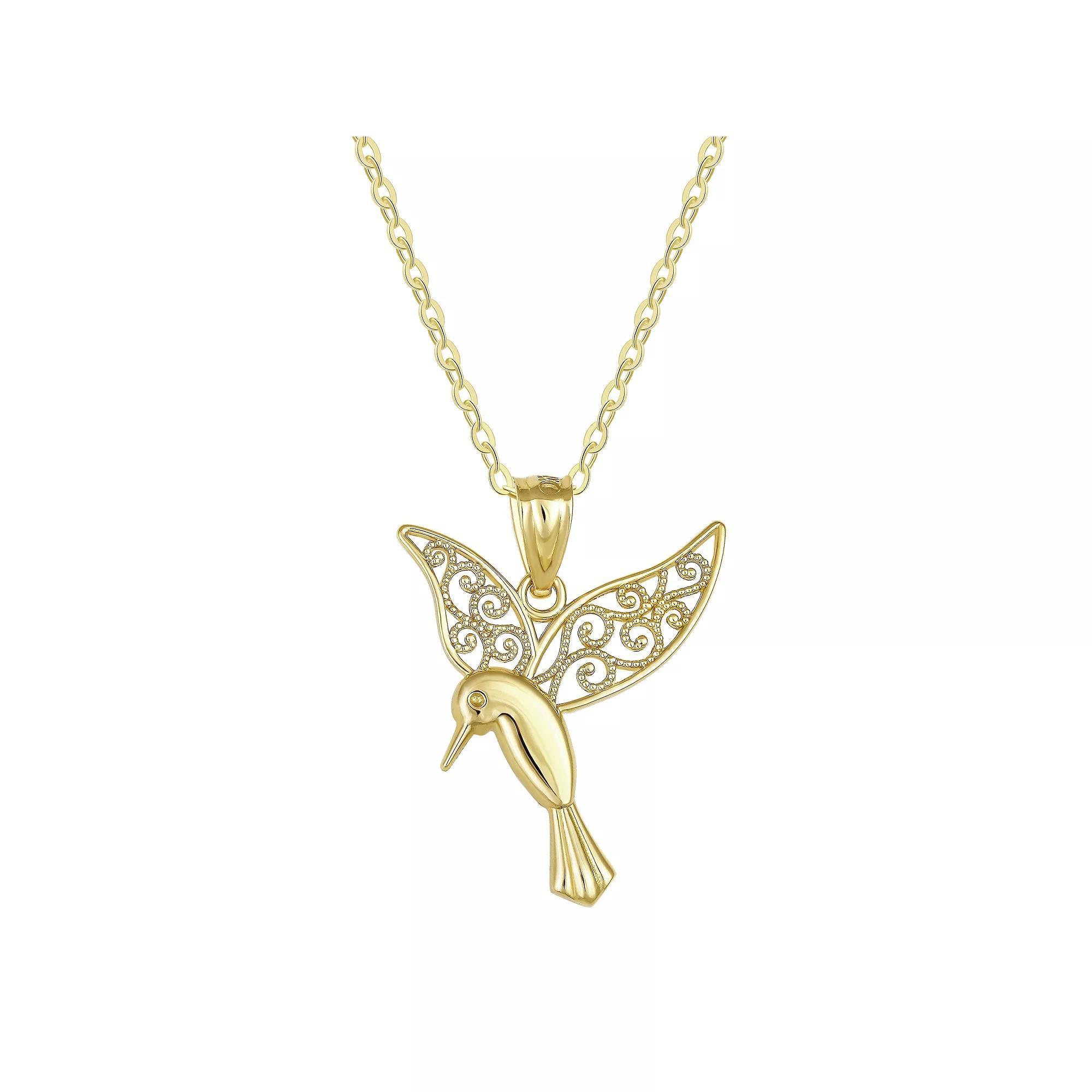 Taylor Grace 10k Gold Hummingbird Pendant Necklace, Women's, Size: 18", 10k Two Tone Product Image