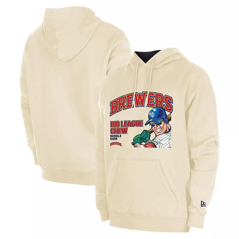 Mens New Era Cream Milwaukee Brewers Big League Chew Pullover Hoodie Product Image