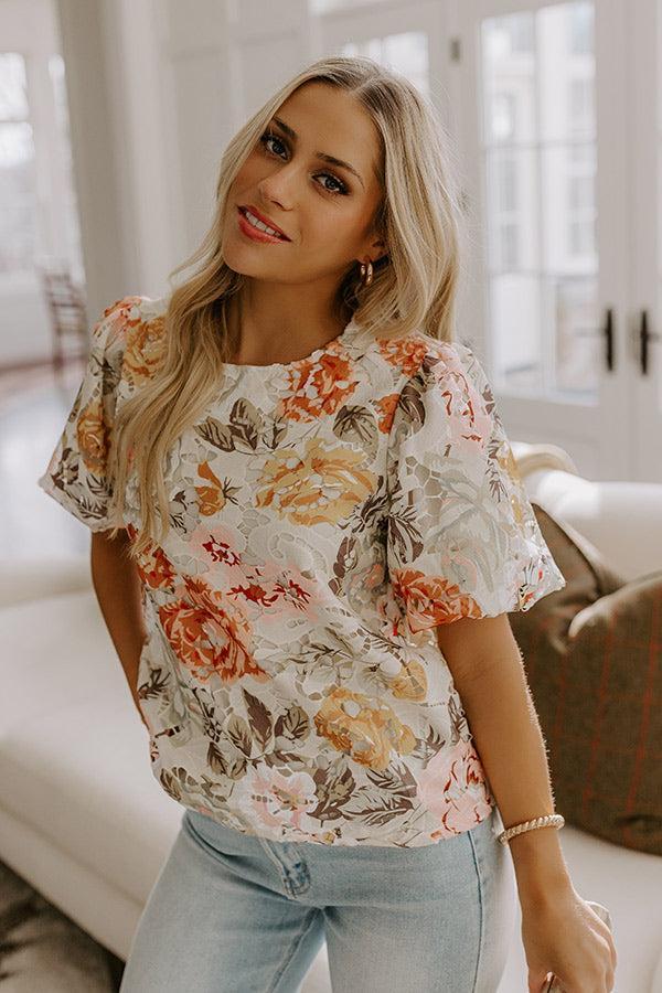 Tea Garden Chic Floral Top Product Image