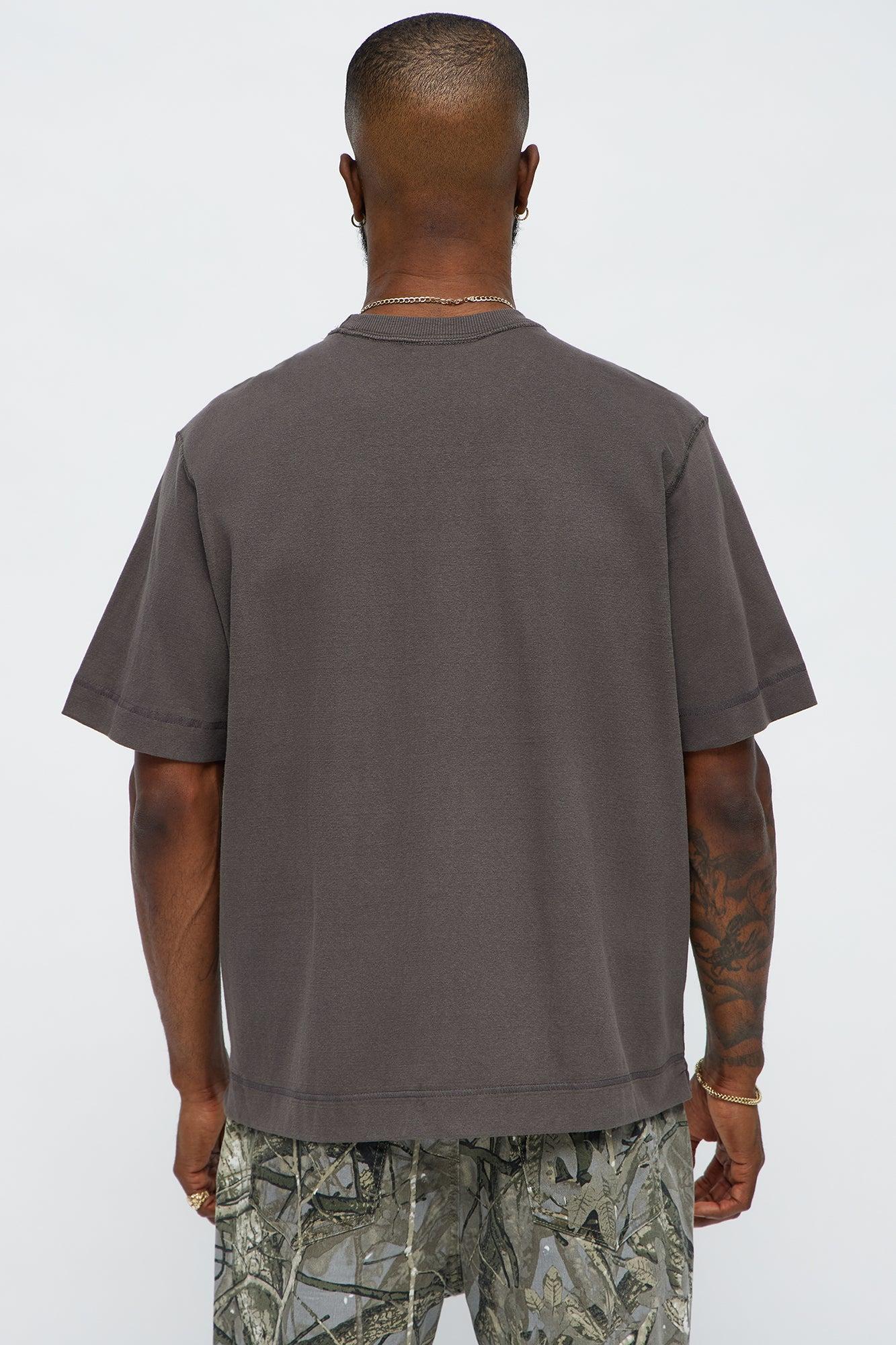 Reverse Seam Cotton Short Sleeve Crew - Grey Product Image
