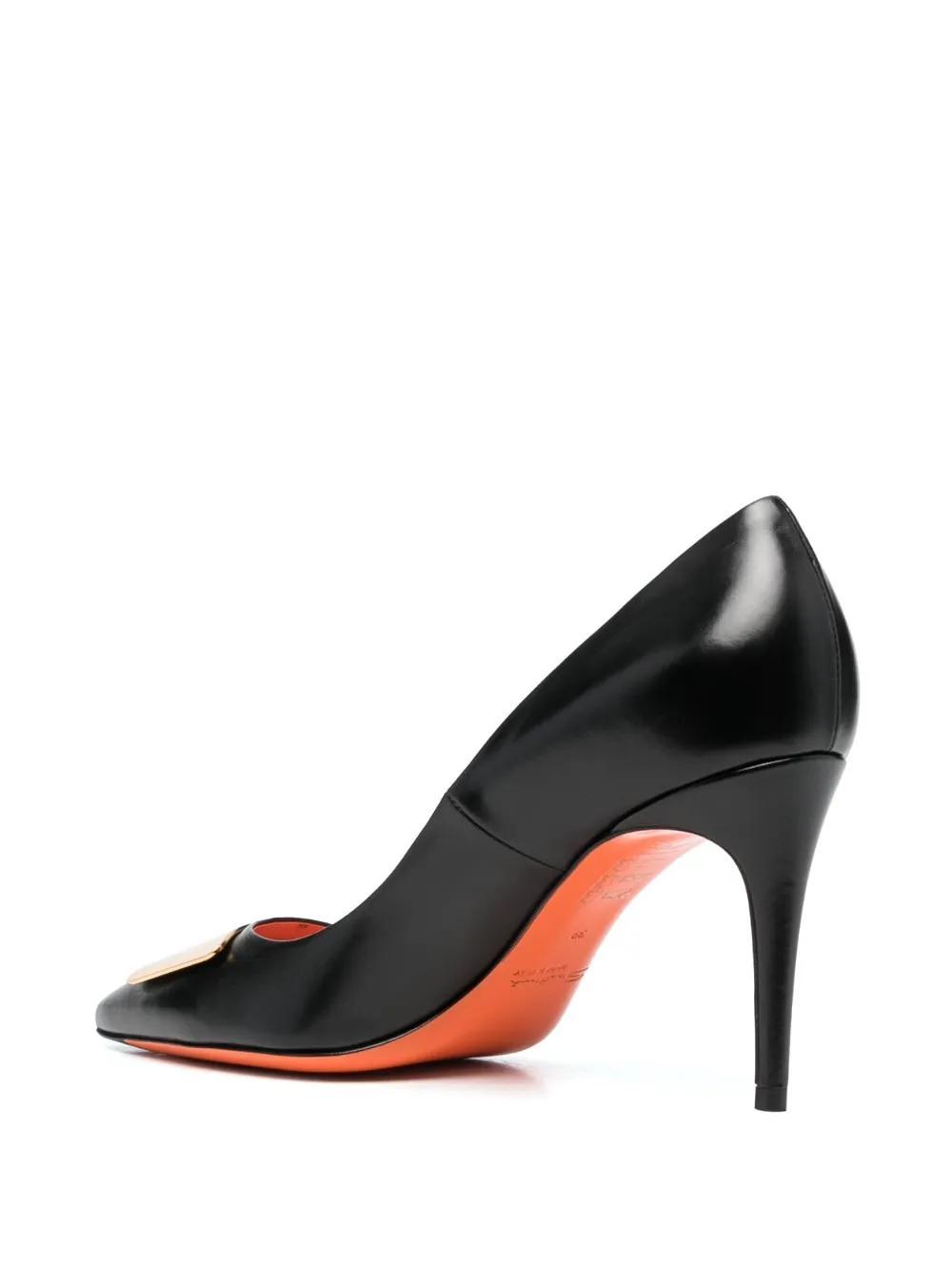 logo-detail 100mm leather pumps Product Image