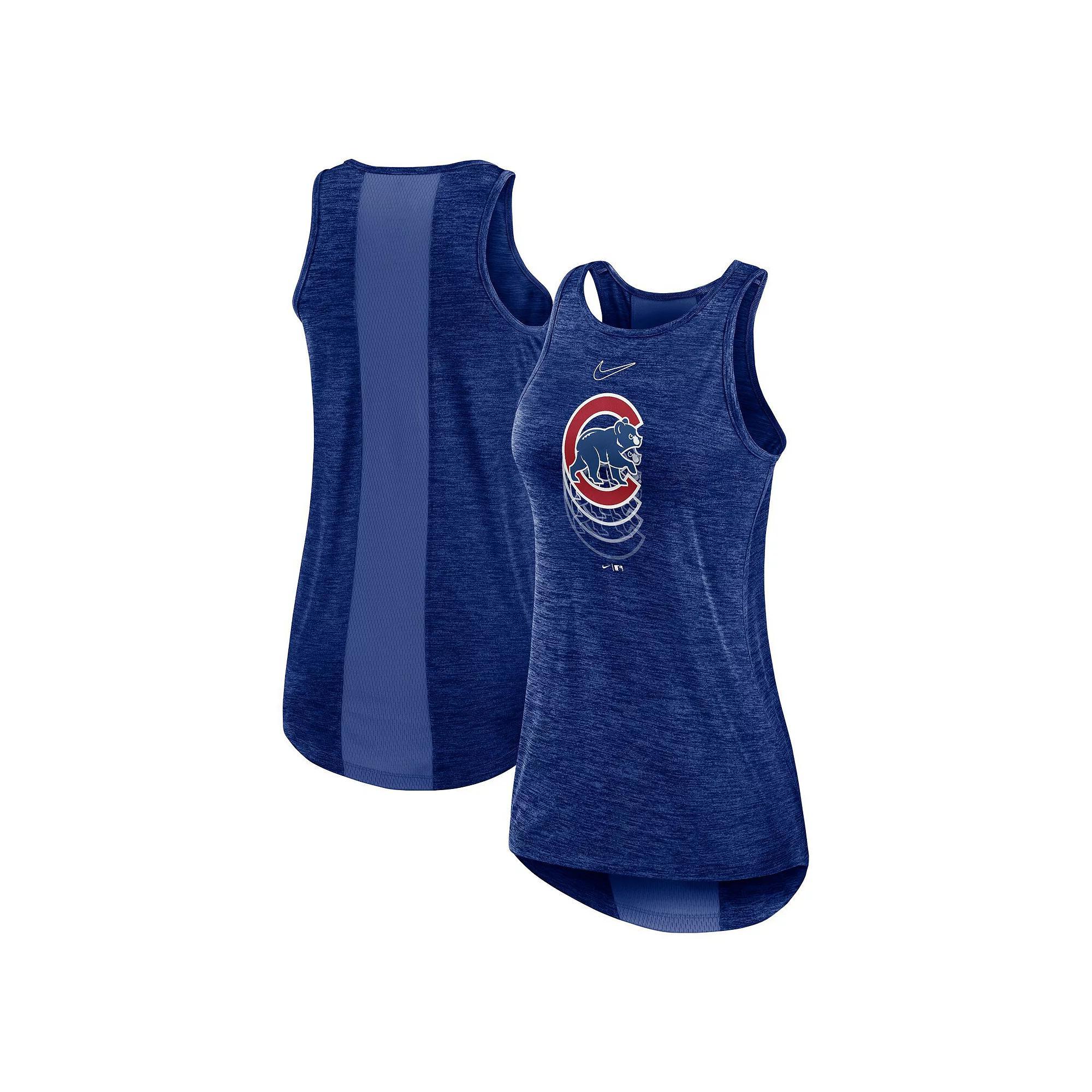 Women's Nike Royal Chicago Cubs Logo Fade High Neck Performance Tank Top, Size: Medium, Blue Product Image