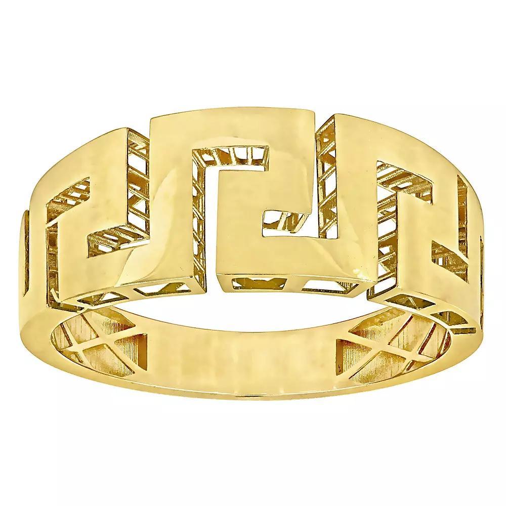 Stella Grace 14k Gold Men's Greek Key Design Ring, Size: 12 Product Image