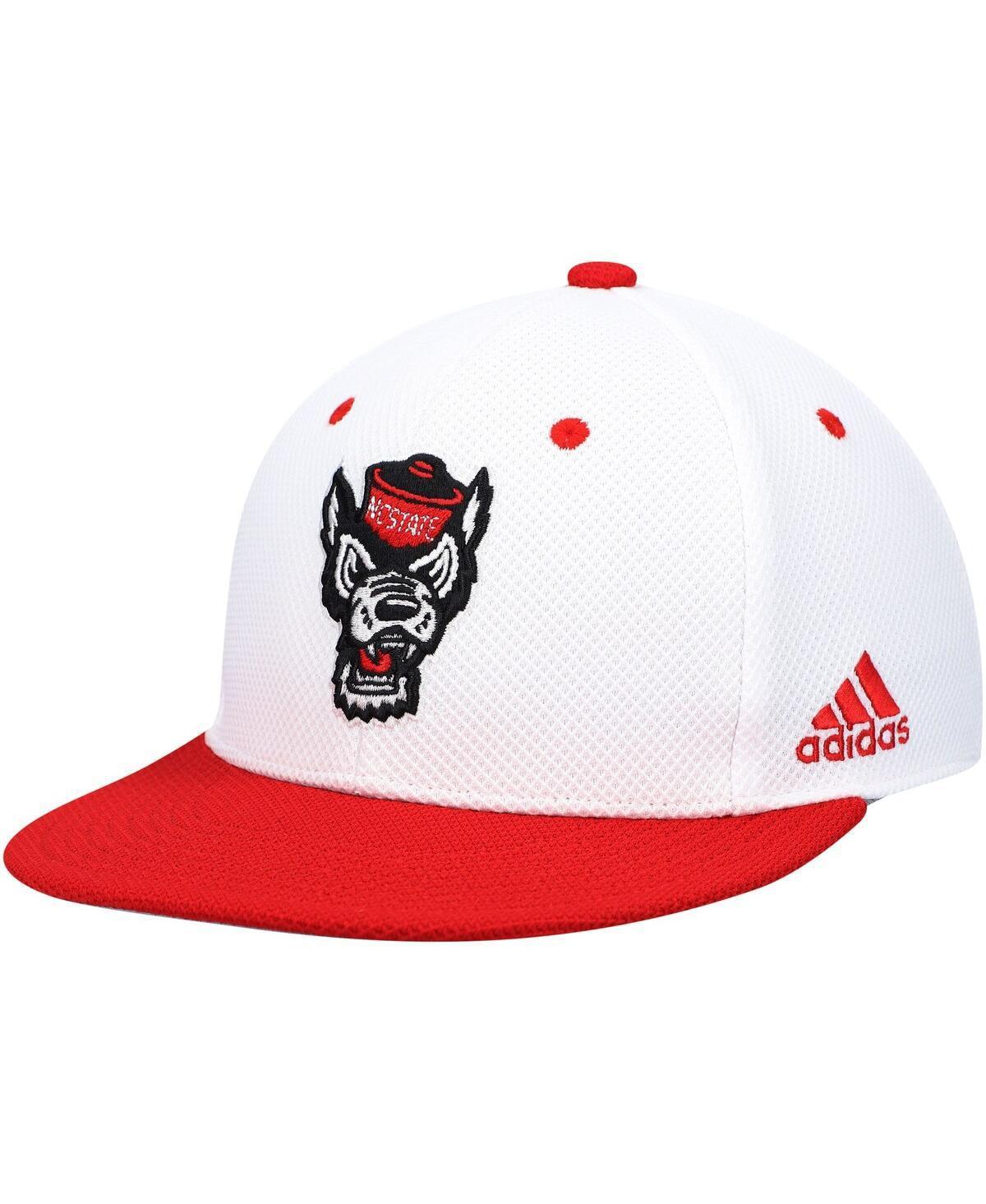 Men's adidas White/Red NC State Wolfpack On-Field Baseball Fitted Hat, Size: 7 1/2, Nst White Product Image