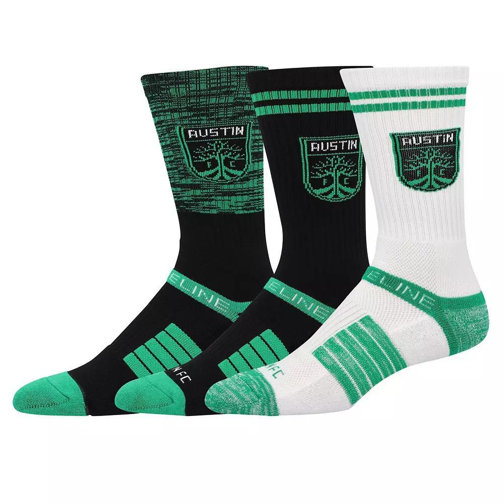 Men's Strideline Austin FC Premium 3-Pack Knit Crew Socks Set, Size: Medium/Large, Afc Team Product Image