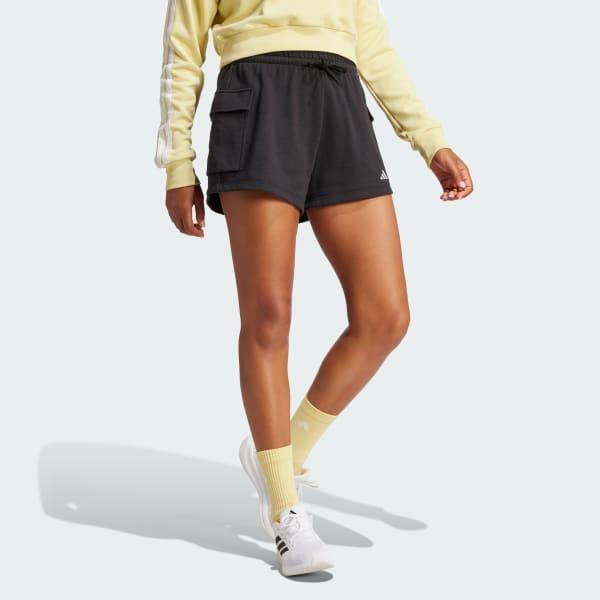 Women's adidas Essentials Small Logo Terry Sportswear Cargo Shorts, Size: XL, Bliss Purple Product Image