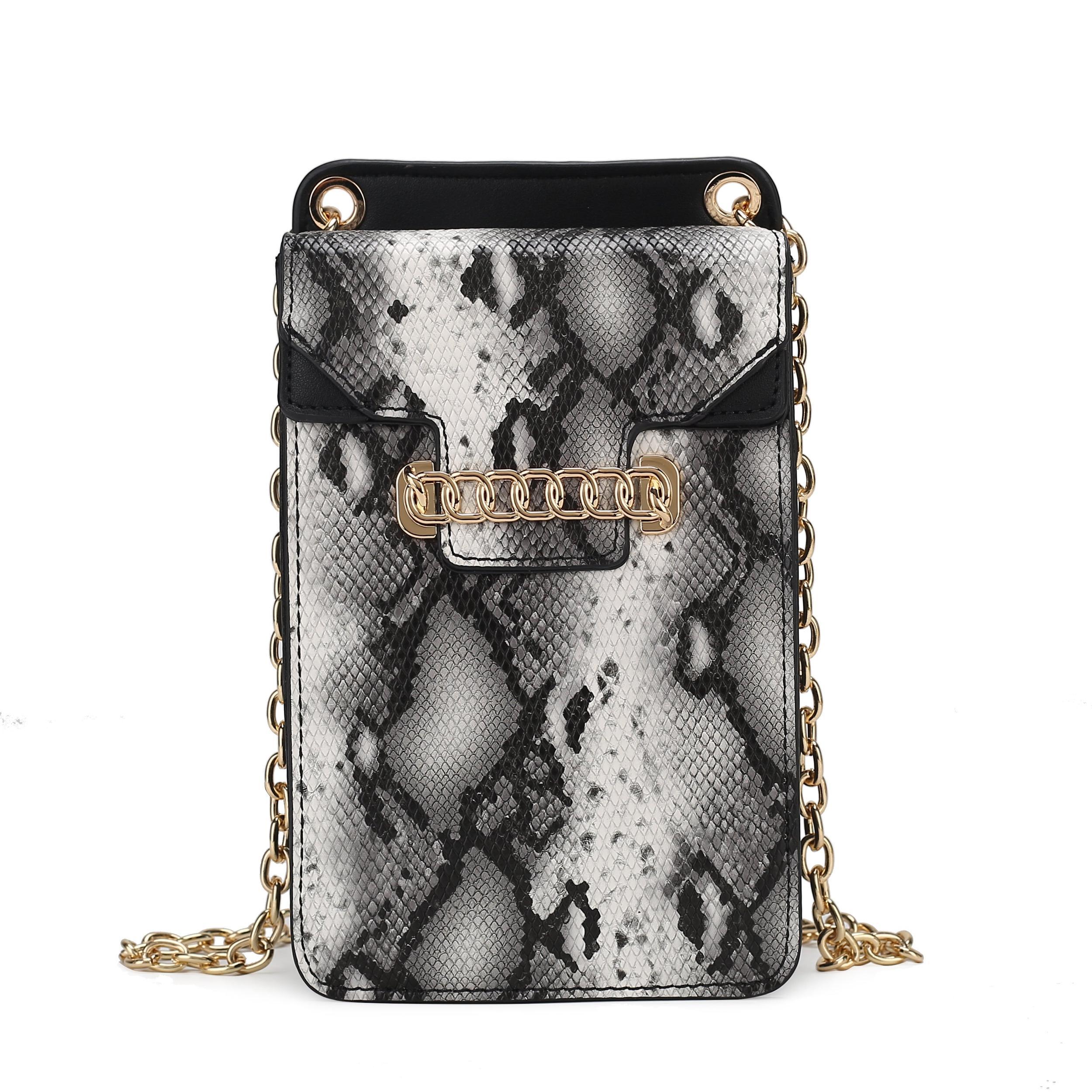 MKF Collection Women's Yael Snake Embossed Vegan Leather Women's Phone Crossbody Handbag Female Product Image