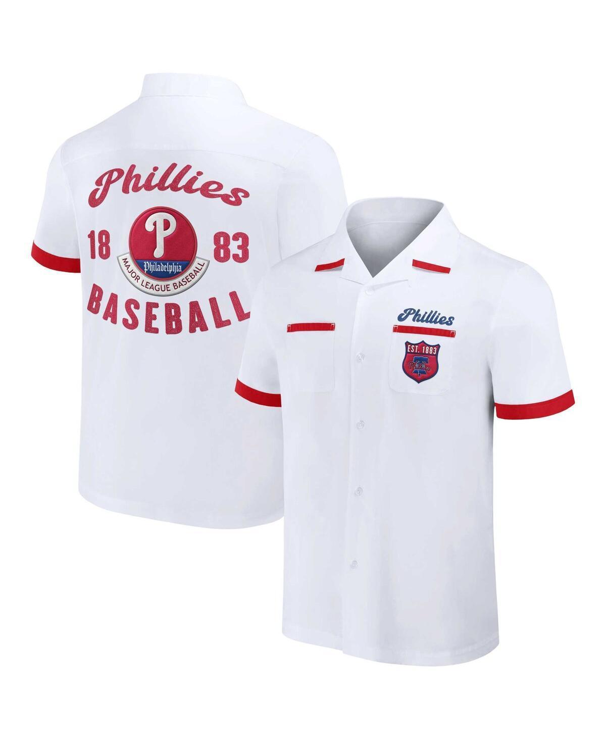Men's Darius Rucker Collection by Fanatics  White Philadelphia Phillies Bowling Button-Up Shirt, Size: Small Product Image