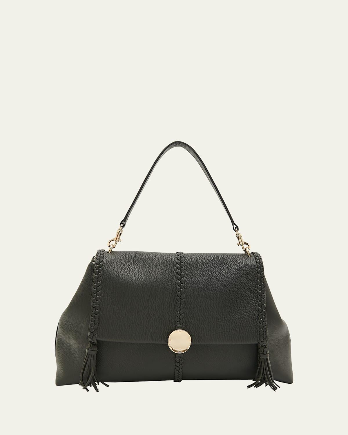 Penelope Large Top-Handle Bag in Smooth Grained Leather Product Image