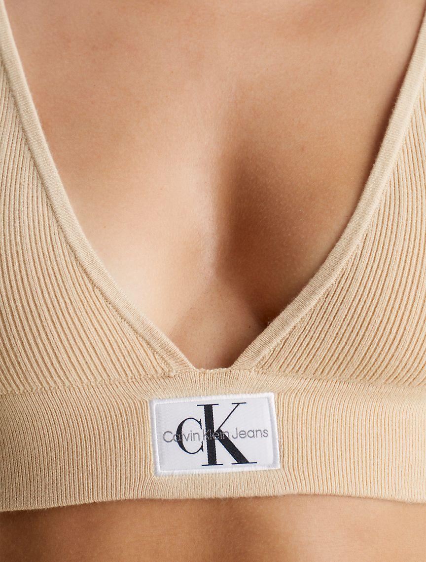Ribbed Plunge Neck Sweater Bralette Product Image