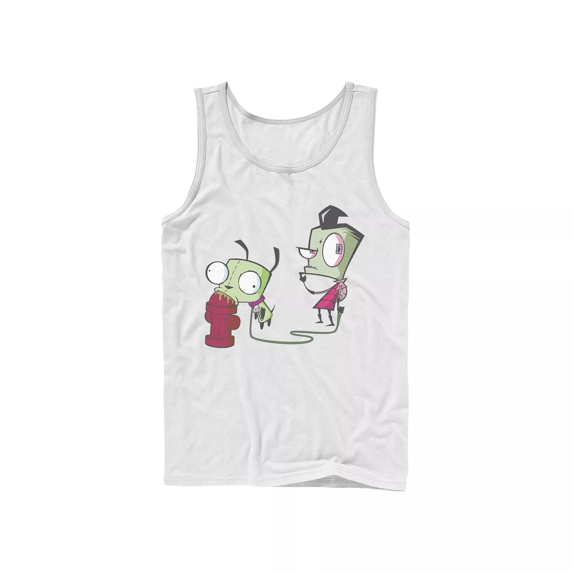 Men's Nickelodeon Invader Zim Walking Gir Fire Hydrant Portrait Graphic Graphic Tank Top, Size: Large, White Product Image