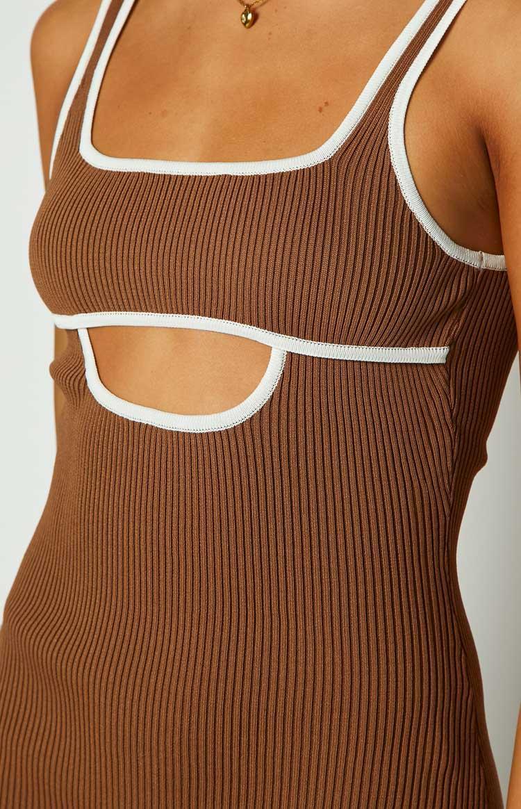 Clarity Brown Knit Mini dress Product Image