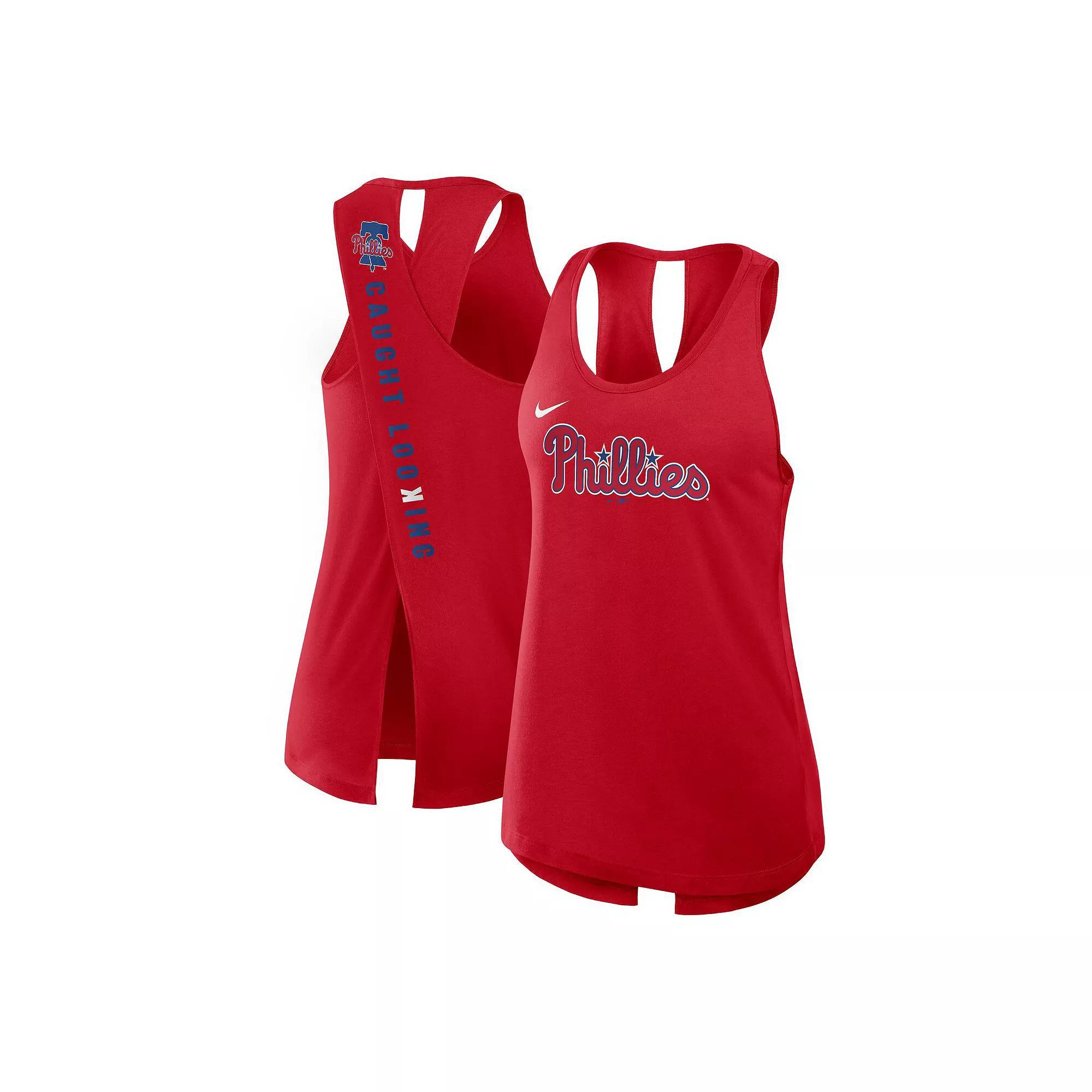 Women's Nike Red Philadelphia Phillies Crisscross Performance Tank Top, Size: XS Product Image