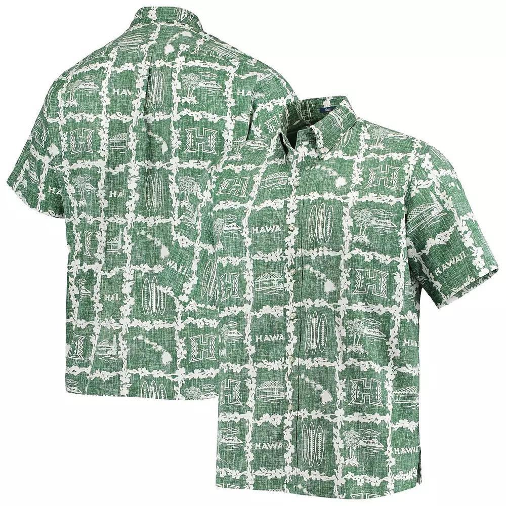 Men's Reyn Spooner Green Hawaii Warriors Classic Button-Down Shirt, Size: 2XL, Hwi Green Product Image