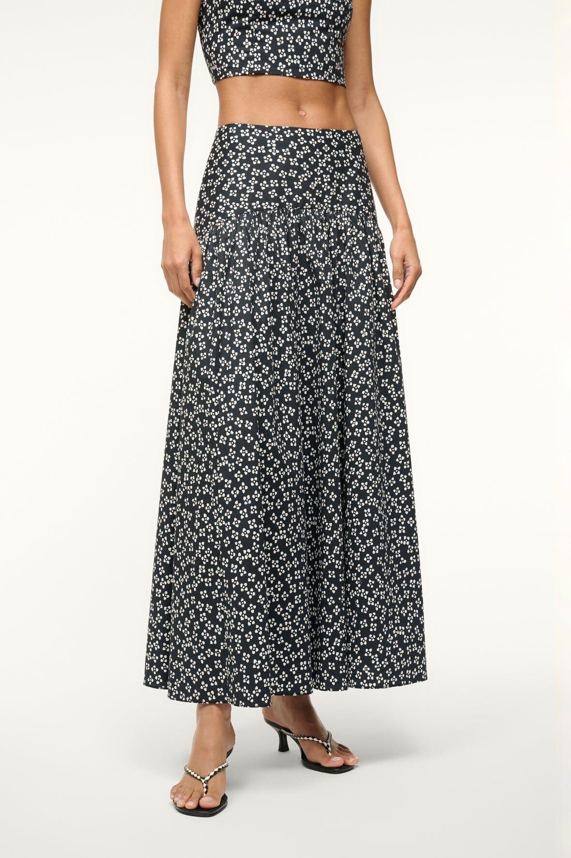 PROCIDA SKIRT | BLACK WOODBLOCK FLORAL Product Image