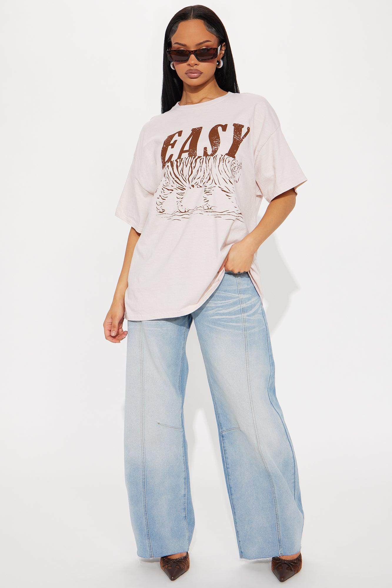 Easy Tiger Oversized Tee - Taupe Product Image