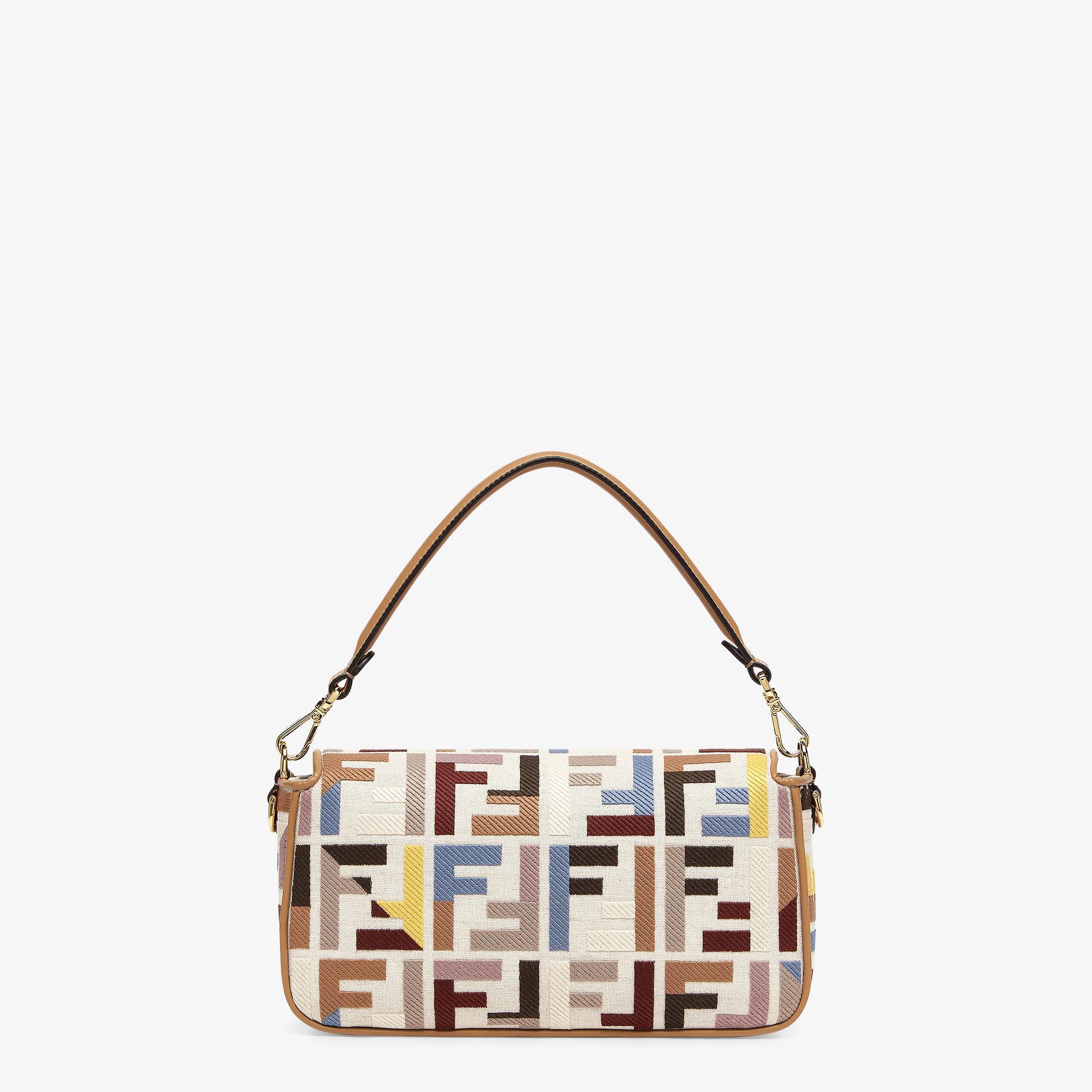BaguetteMulticolor canvas bag with FF embroidery Product Image