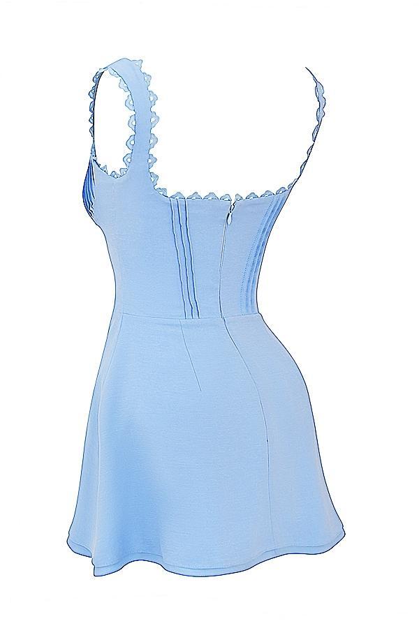 Tilly Blue Pin Tuck Mini Dress Product Image