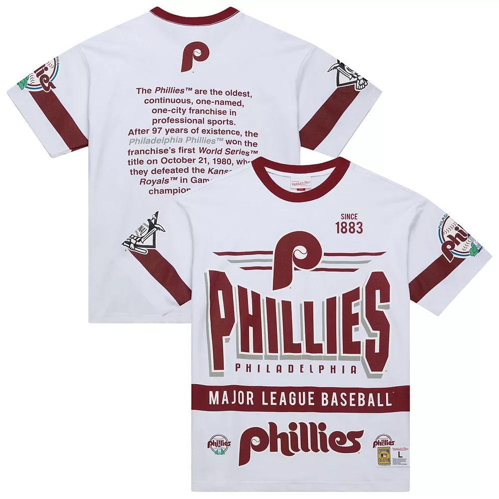 Men's Mitchell & Ness White Philadelphia Phillies Cooperstown Collection Team Origins Premium T-Shirt, Size: Medium Product Image