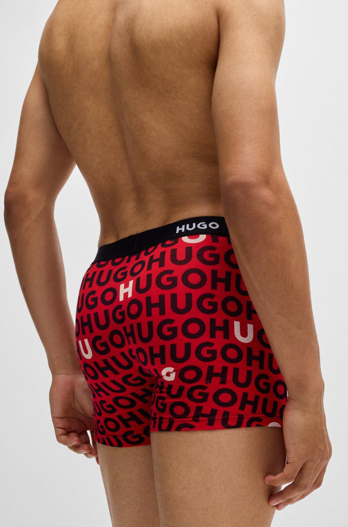 HUGO - Three-pack of stretch cotton boxer briefs - Patterned Product Image