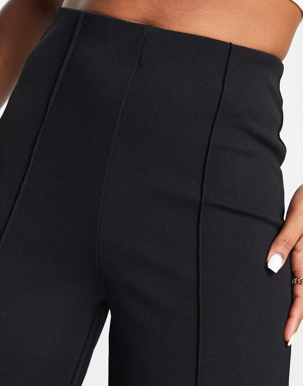 Vero Moda pleat front wide leg pants in black Product Image