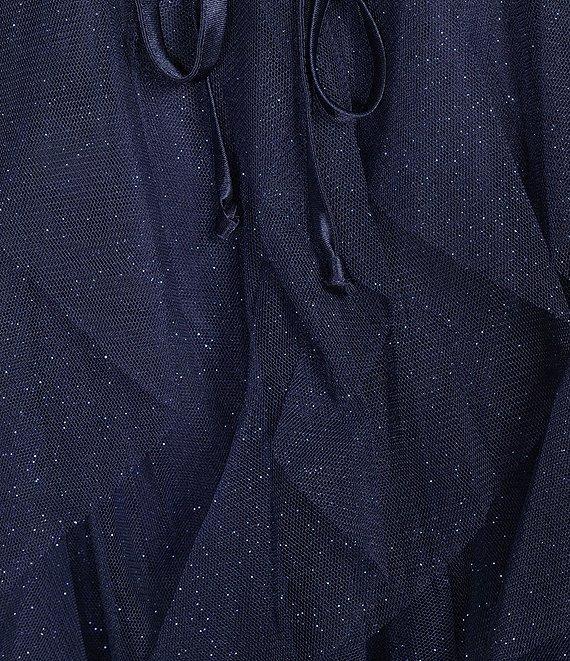Pear Culture Glitter Mesh V-Neck Corset Bodice Corkscrew Ballgown Product Image