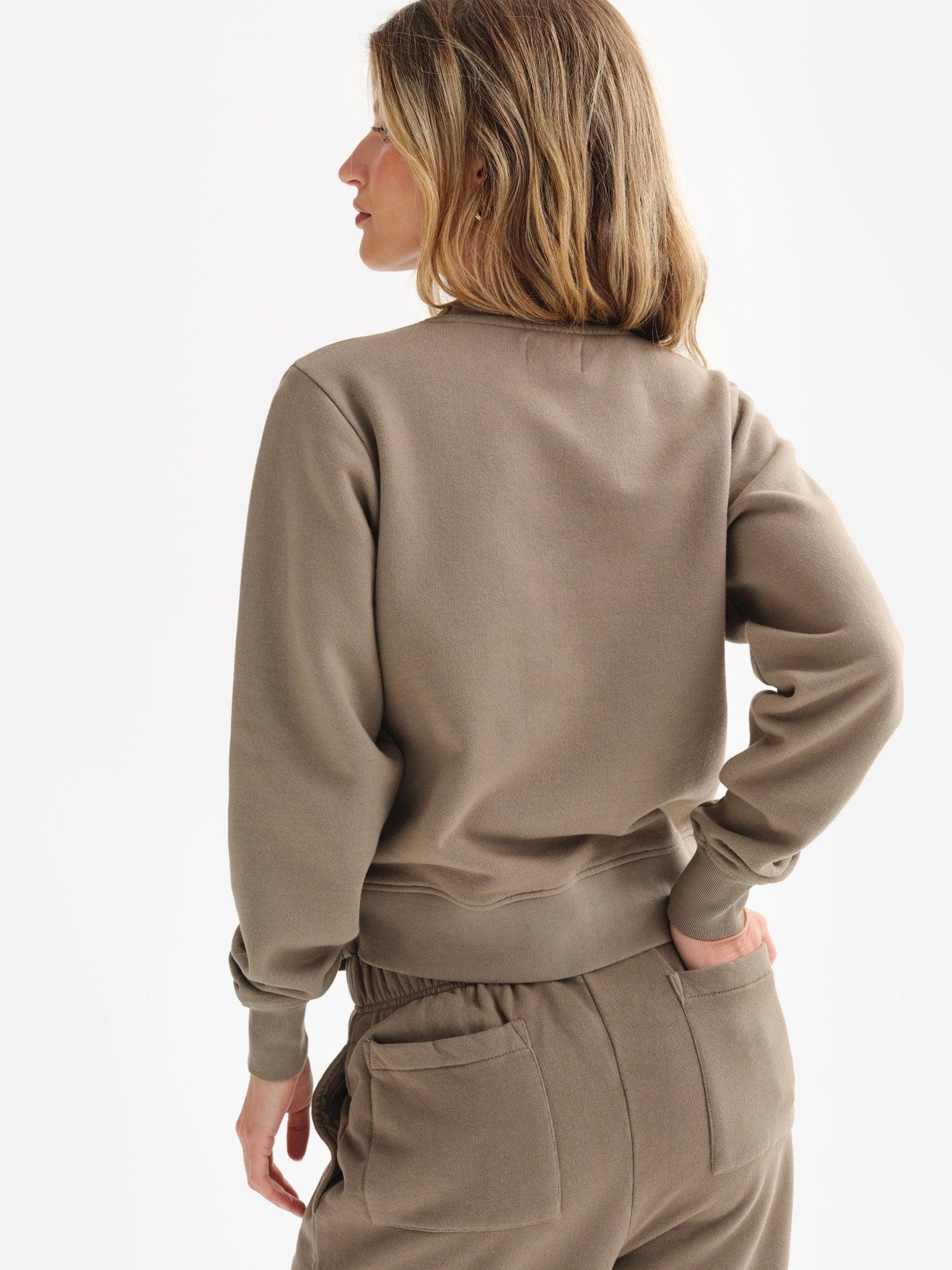 Organic Fleece Shrunken Crew Neck Sweatshirt Female Product Image