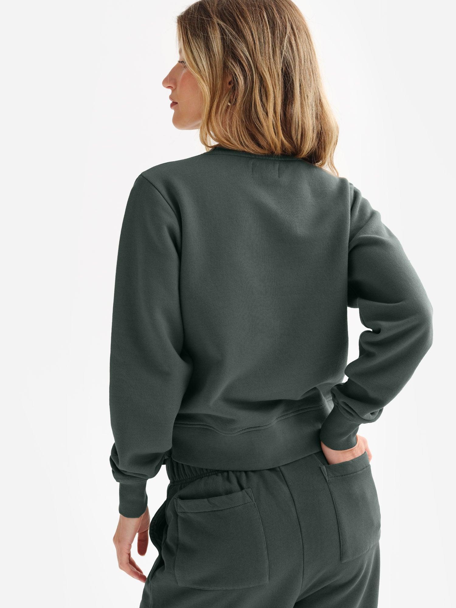 Organic Fleece Shrunken Crew Neck Sweatshirt Female Product Image
